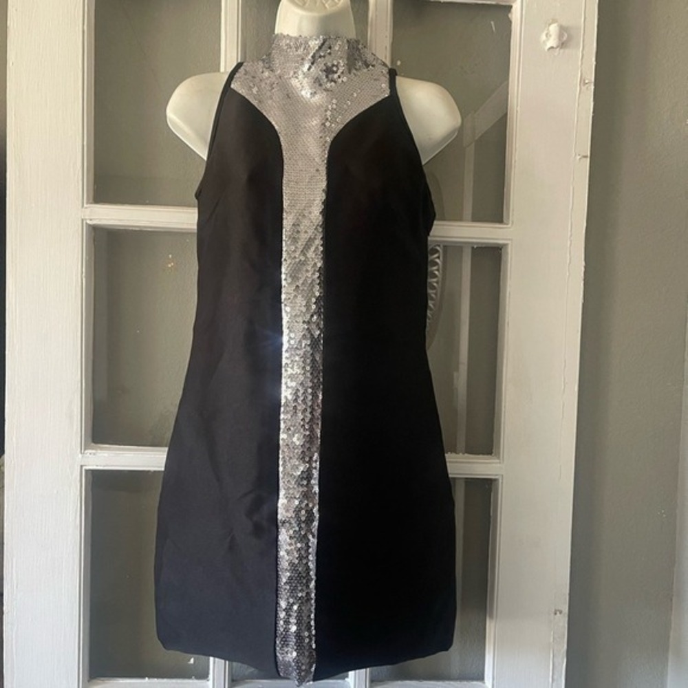 Camilyn Beth Black and Silver Sequin Women's Dress